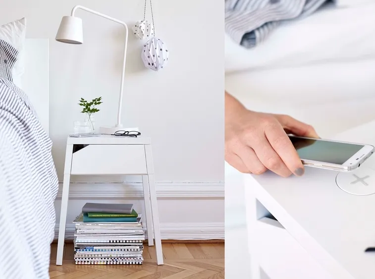 comodino Selje Ikea con ricarica wireless