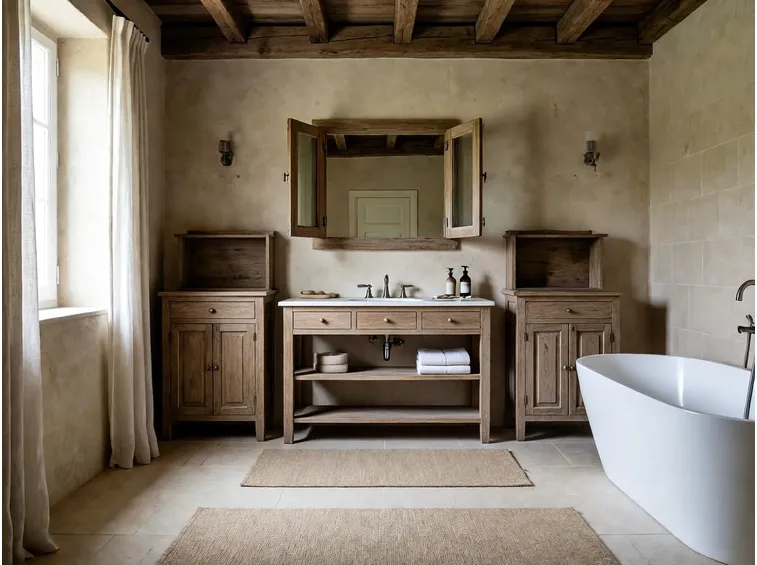 Bagno in muratura colorato