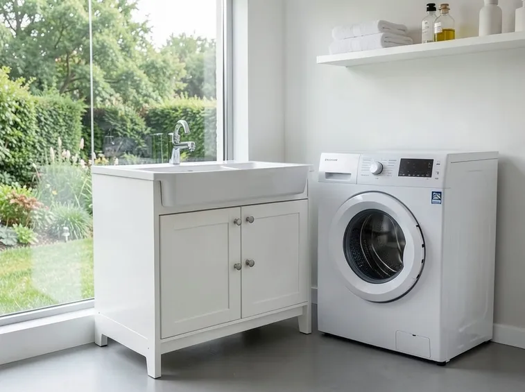 Lavabo da lavanderia con mobile - Acqua Ceramica