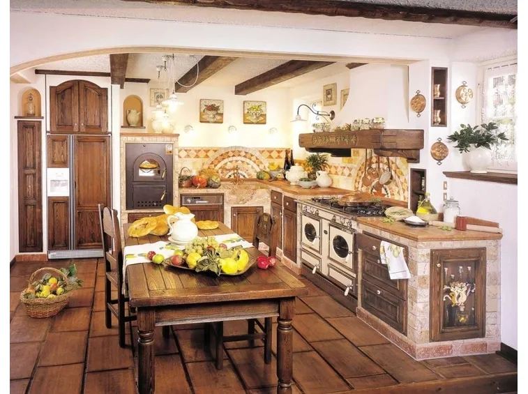 cucina in muratura rustica