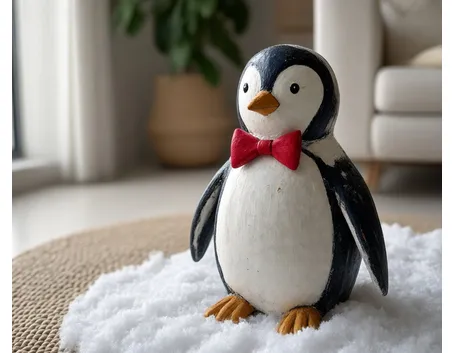pinguino in carta pesta