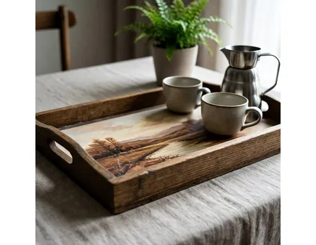 vassoio con decoupage