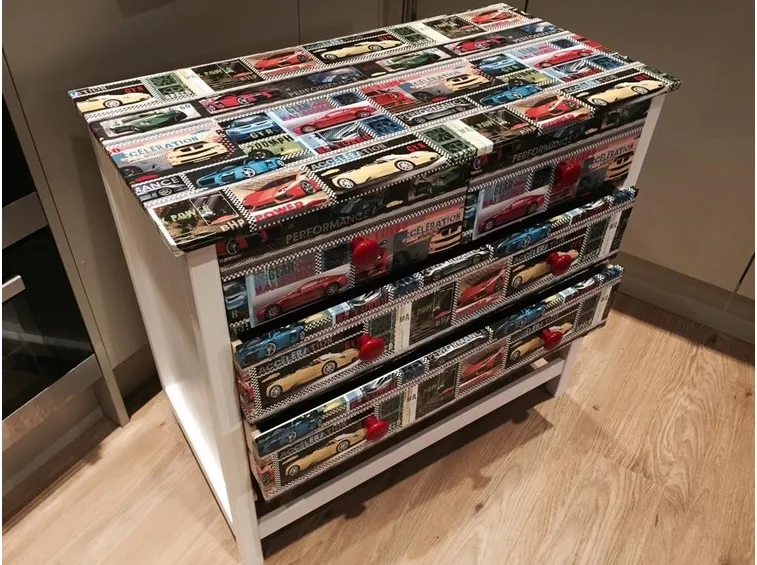 Cassettiera decoupage