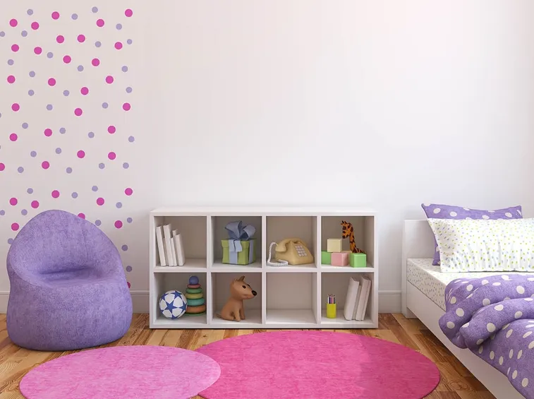 stencil per cameretta bambini a pois