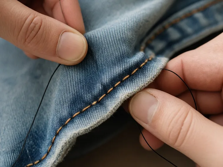 imbastire l'orlo dei jeans