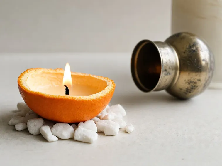 candele in buccia d'arancia