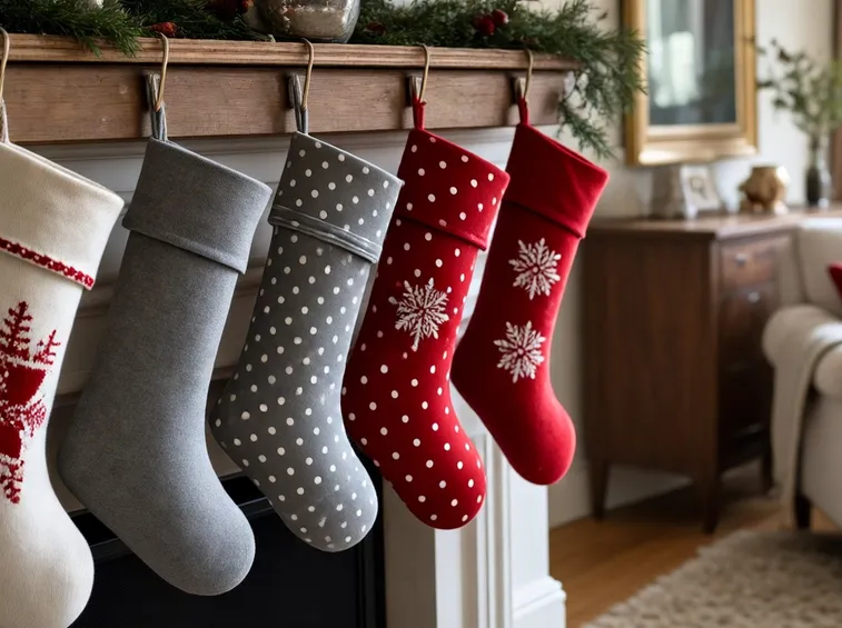calze per decorare il caminetto