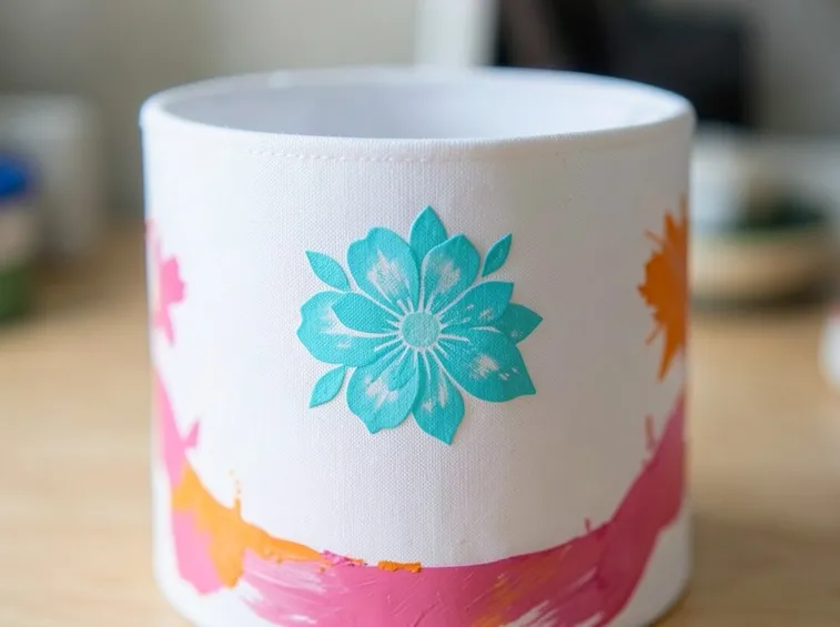 decorazione con stencil su lampada