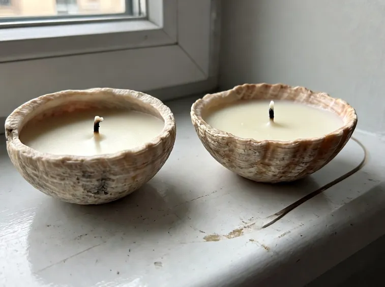 candele fai da te in conchiglia