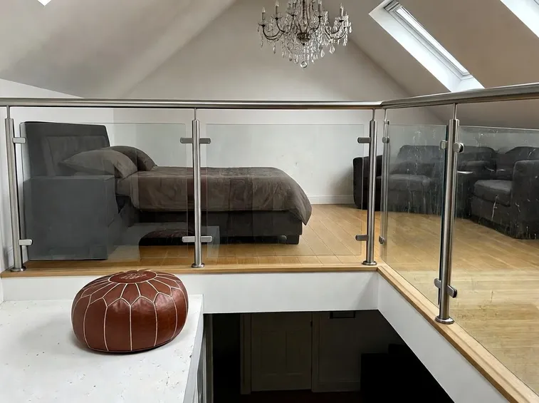 soppalco in vetro e legno