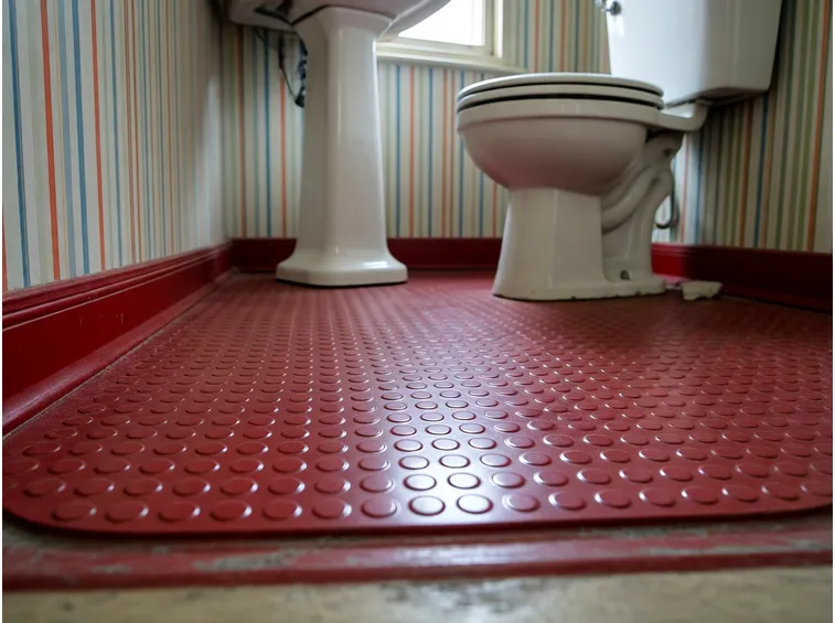 Pavimento in gomma presso una toilette