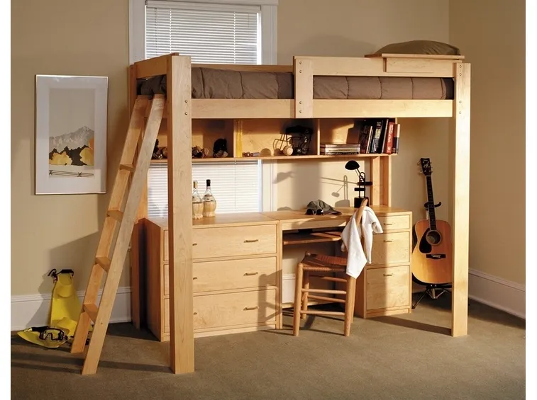letto a soppalco in legno