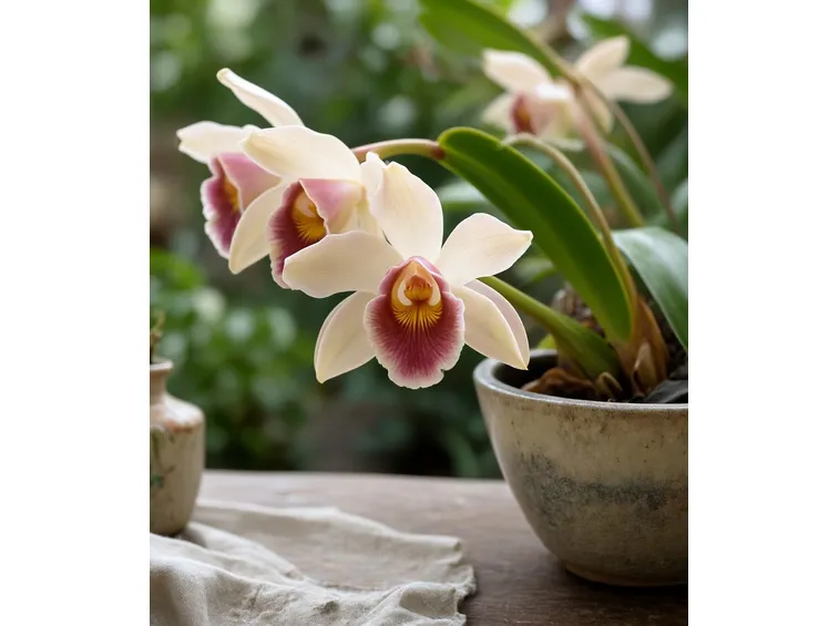 Orchidee Cymbidium bianche e rosa