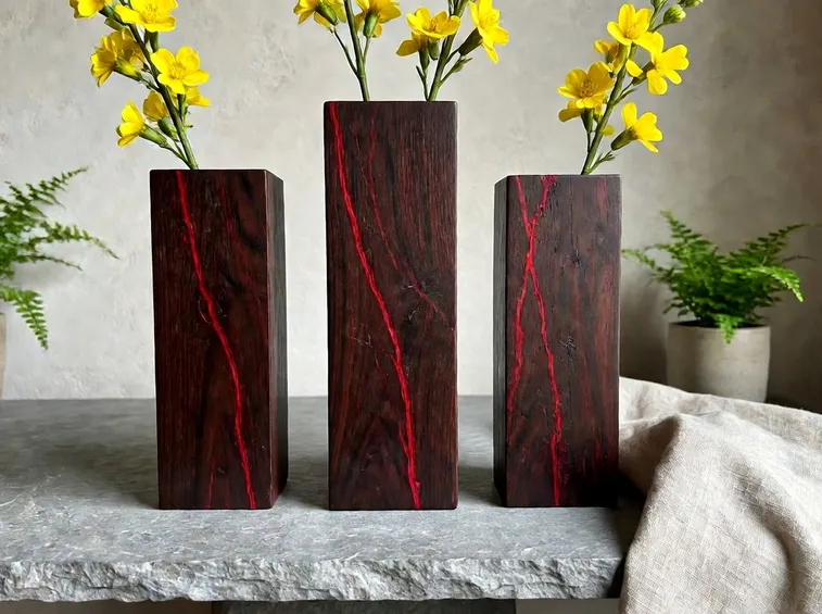 Vasi legno decorati